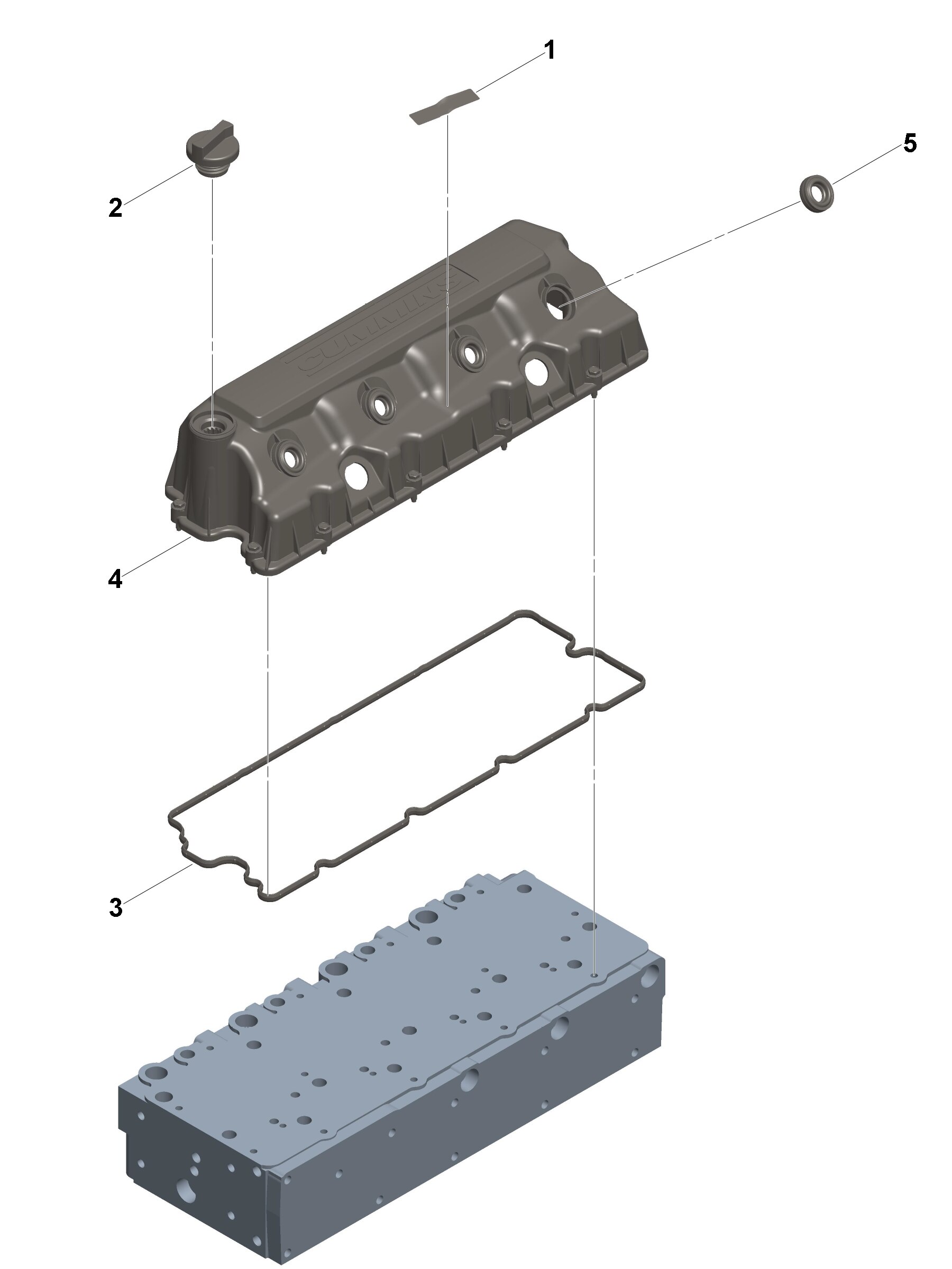 ISF4.5 Engine Valve Cover Arrangement